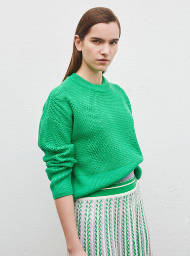 Paris cropped wavy knit sweater-Sweater-Molli-Debs Boutique